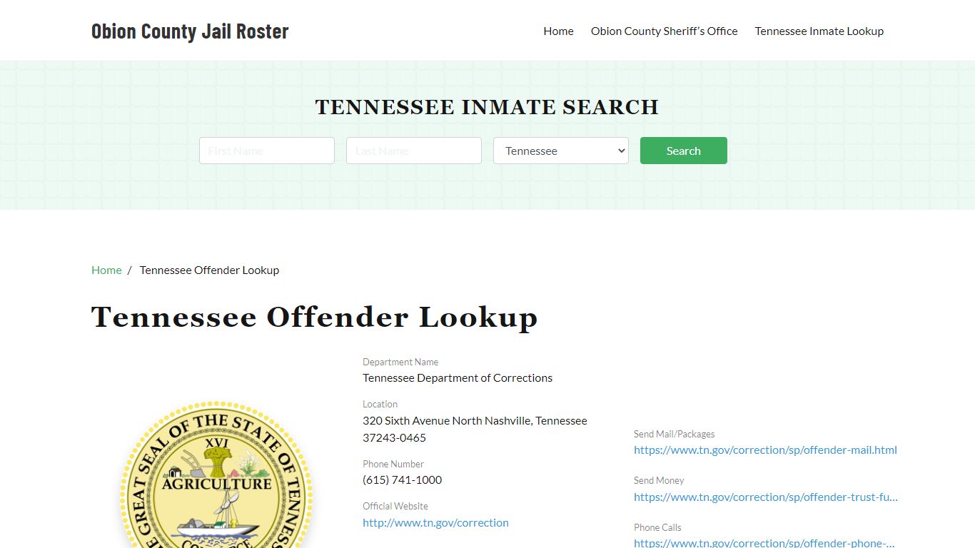 Tennessee Inmate Search, Jail Rosters - Obion County Jail