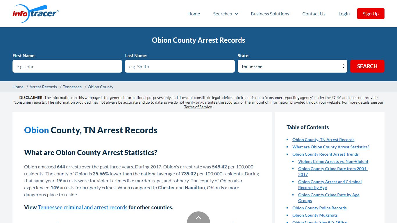 Obion County, TN Arrests, Mugshots & Jail Records - InfoTracer